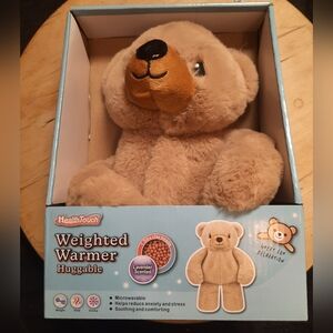 HealthTouch Brown Bear Weighted Warmer Huggable Anxiety And Stress Reliever